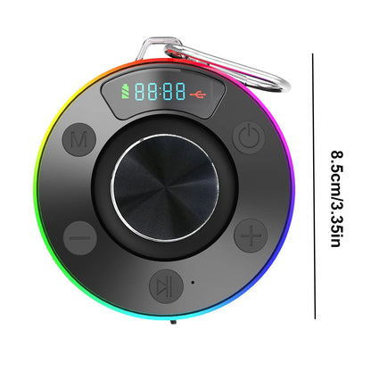 Bluetooth 5.3 Waterproof Shower Speaker with Suction Cup IPX7 for Beach Pool and Bathroom Use